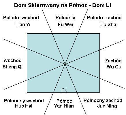 Na przykład, mapa energetyczna Domu Li przedstawiona jest na poniższym diagramie.