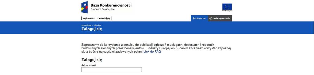 Wybierz funkcję Zarejestruj się Po wyborze ikony Zarejestruj się zostaniesz przeniesiony na stronę, w której należy wskazać czy jesteś beneficjentem (masz podpisaną umowę/decyzję o dofinansowaniu, w