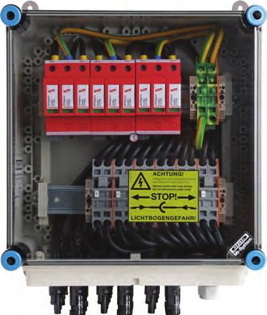 DEHNguard modular YPV...FM do instalacji PV w układzie Y Do ochrony falowników PV przed przepięciami.