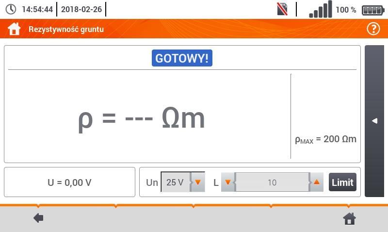 3.4.2 Pomiary rezystywności gruntu 4 sondy wbić w ziemię w jednej linii i równych odstępach.