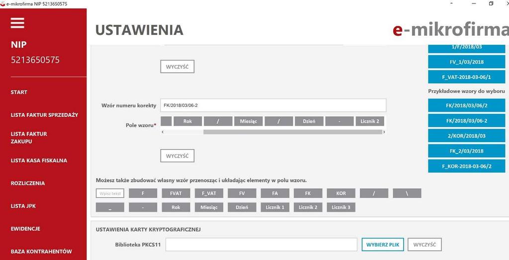 Po uzupełnieniu wymaganych ustawień przechodzimy do okna Lista JPK w menu głównym.