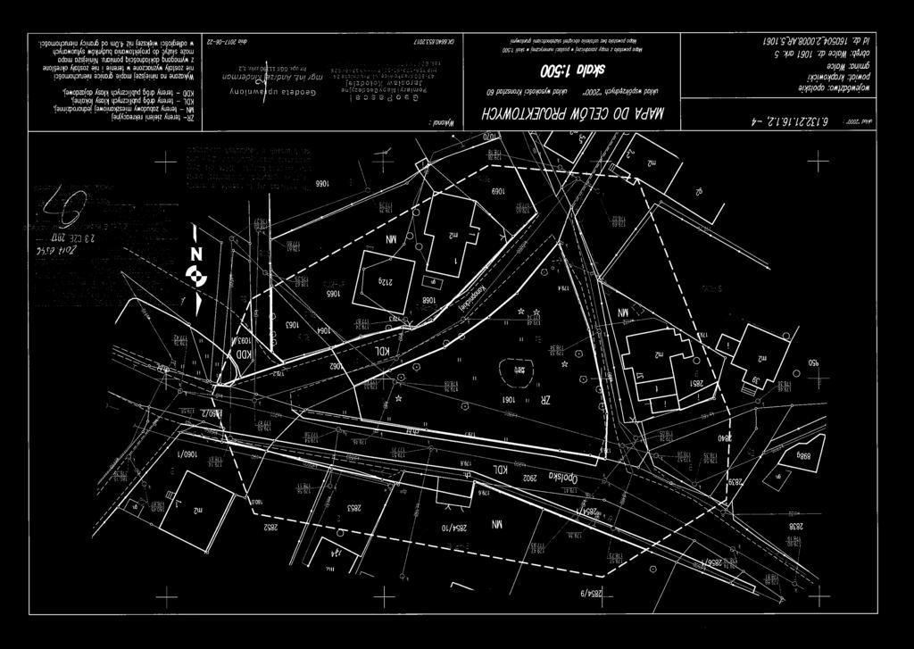 PROJEKT ZAGOSPODAROWANIA TERENU SKALA 1:500 Inwestor: Lokalizacja: GMINA WALCE, UL. MICKIEWICZA 18, 47-344 WALCE WALCE, DZIAŁKA NR 1061 K.M.5., OBRĘB: WALCE, 160504_2.
