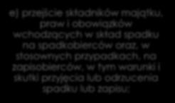 obowiązków, które mógł nałożyć na nich zmarły, oraz ustalenie innych praw spadkowych, w tym praw spadkowych pozostającego przy