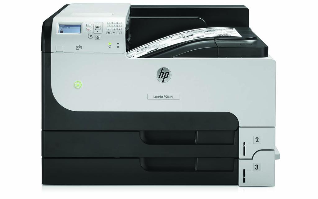 Dane techniczne Drukarka HP LaserJet Enterprise 700 M72dn Niewiarygodnie szybkie, energooszczędne drukowanie w czerni w formacie A3 Wykorzystaj możliwość druku dużych nakładów w czerni, w formacie do