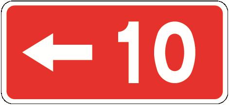 drogowskazami tablicowymi, b) na tablicach przeddrogowskazowych, drogow kazach tablicowych i drogowskazach w kształcie strzały do miejscowości wskazujących numer