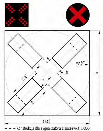 Dziennik Ustaw 52 Poz. 1314 Rys. 10.15. krzyż sygnału czerwonego oznaczający zakaz wjazdu na pas o zmiennym kierunku ruchu, nad którym znajduje się sygnalizator S-4 Rys. 10.16.