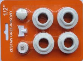 Pakiet grzejnikowy 1x ½ Korek grzejnikowy z o-ringiem + odpowietrznik mechaniczny z plastikowym/metalowym kluczykiem i uszczelką silikonową B-GG31F-CH/P 1x