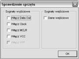 Proces programowania przebiega następująco: W menu Options- > Change Microcontroller Model należy wybrać odpowiedni model mikrokontrolera, następnie wczytać plik HEX i wybrać polecenie Tools->