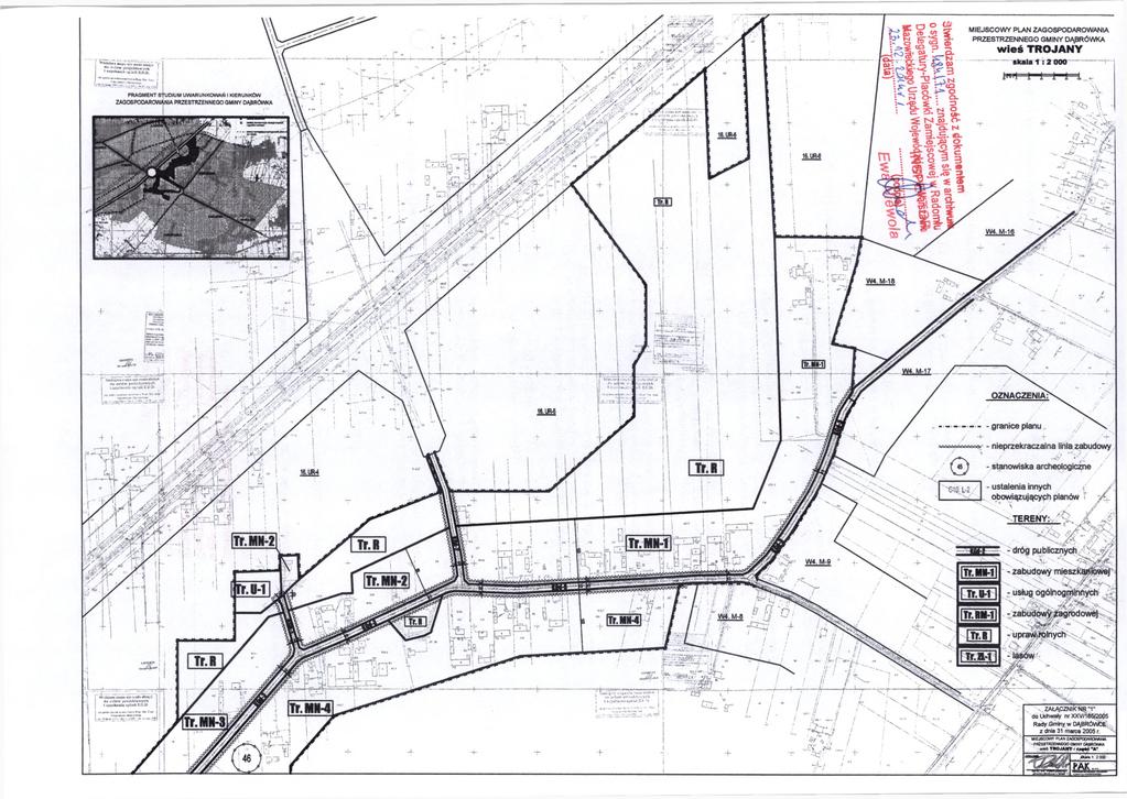 W 4. M-16 granice planu nieprzekraczalna linia zabudowy ustalenia innych obowiązujących planów dróg publicznych