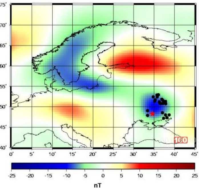 Anomalia magnetyczna Różnica między ziemskim polem magnetycznym w danym miejscu a