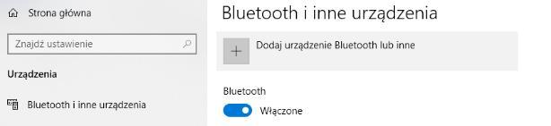 15 Włączyć Bluetooth, kliknąć + Dodaj urządzenie