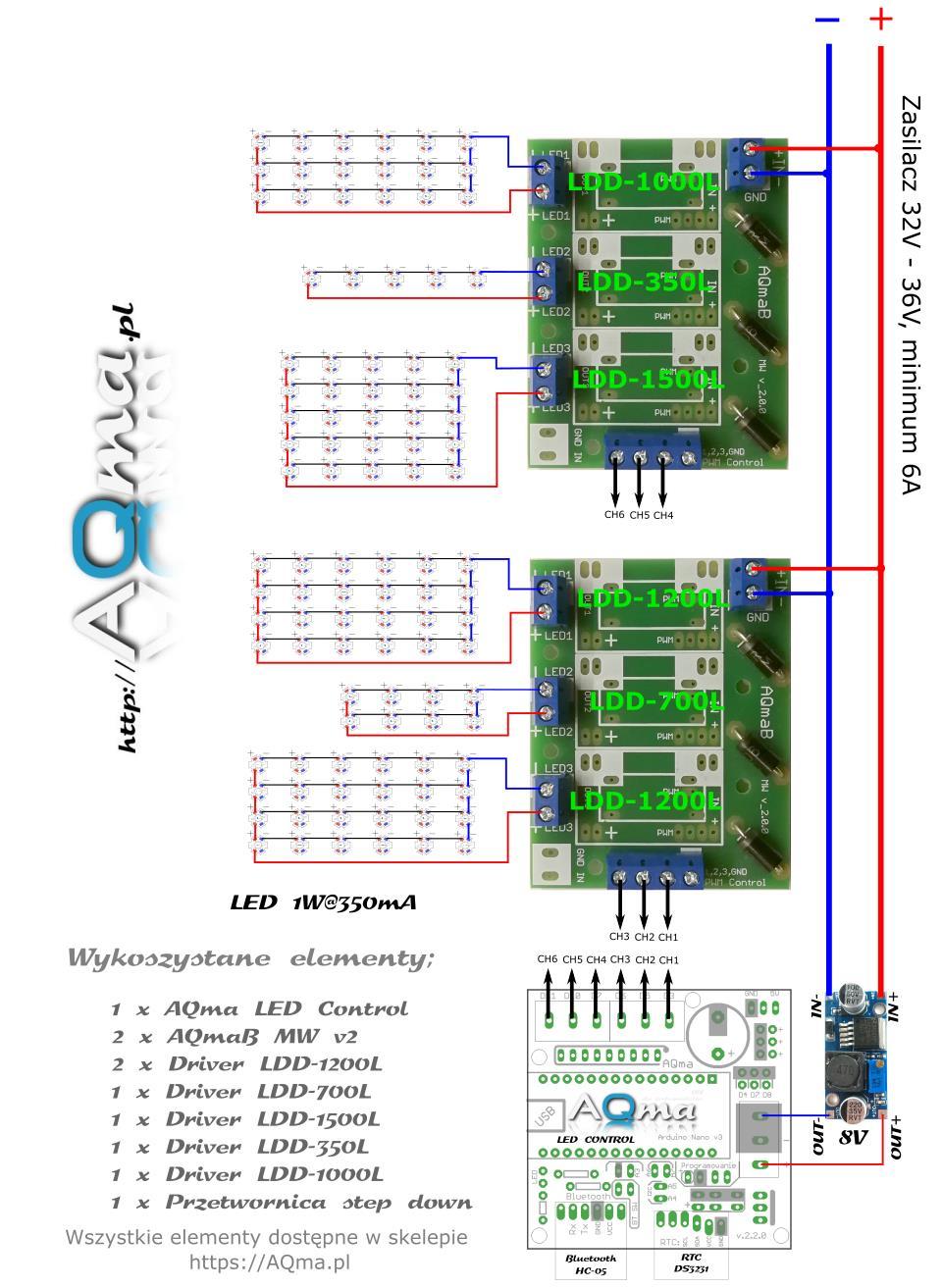 22 104 x 1 W LED, 6