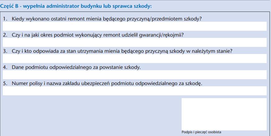 Procedura uproszczona Nie zapomnij wypełnić danych o sprawcy szkody.