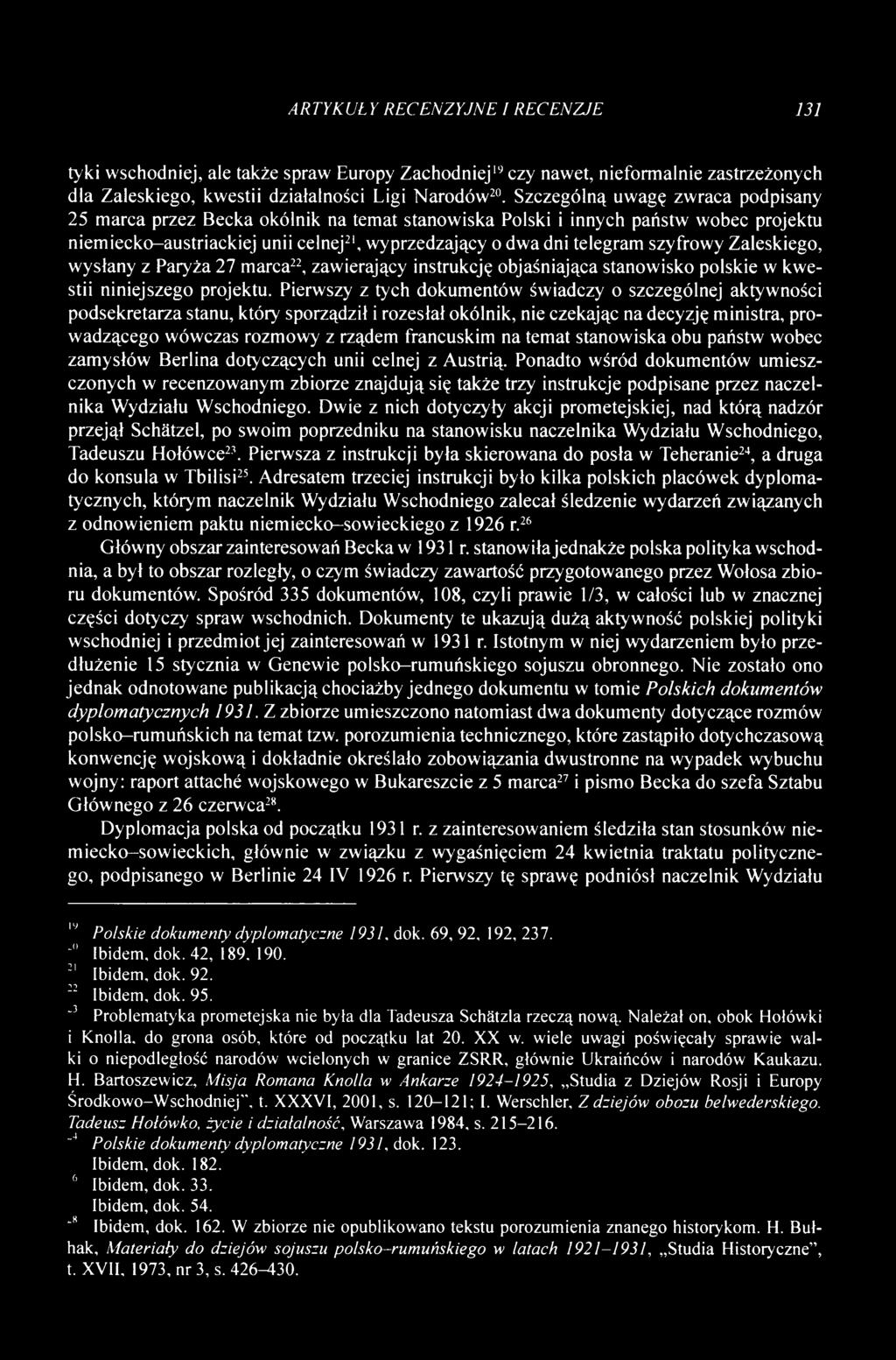 szyfrowy Zaleskiego, wysłany z Paryża 27 marca22, zawierający instrukcję objaśniająca stanowisko polskie w kwestii niniejszego projektu.