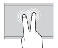 Dotykanie Dotknij dowolnego miejsca trackpada jednym palcem, aby zaznaczyć lub otworzyć element.