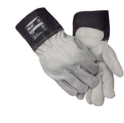 Rękawice z dwoiny bydlęcej Worker Comfort 2305/Steel 121 Rękawica ze skóry licowej, strona grzbietowa ze skóry, mankiet o długości 7 cm z gumką, podszewka. 121.09 9 121.10 10 121.