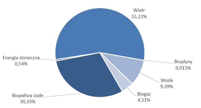 Udział nośników energii odnawialnej w produkcji energii elektrycznej w