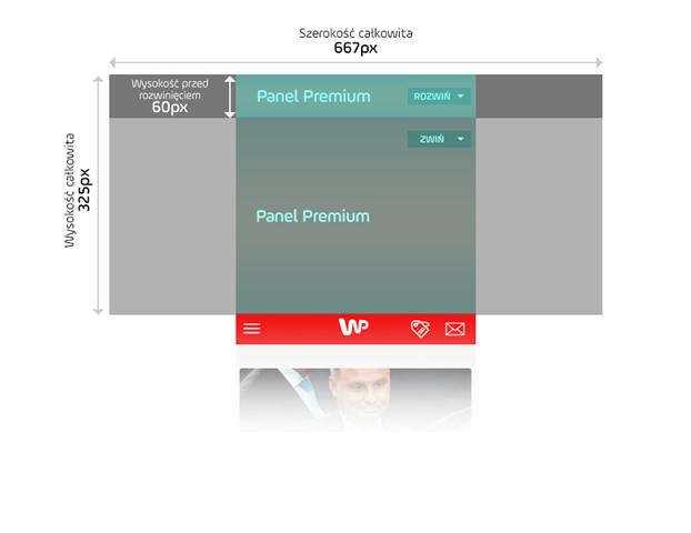 2.8.2. Halfpage Halfpage to największy dostępny płaski format w mobilnym internecie. Reklama wyświetla się na SG Wp.