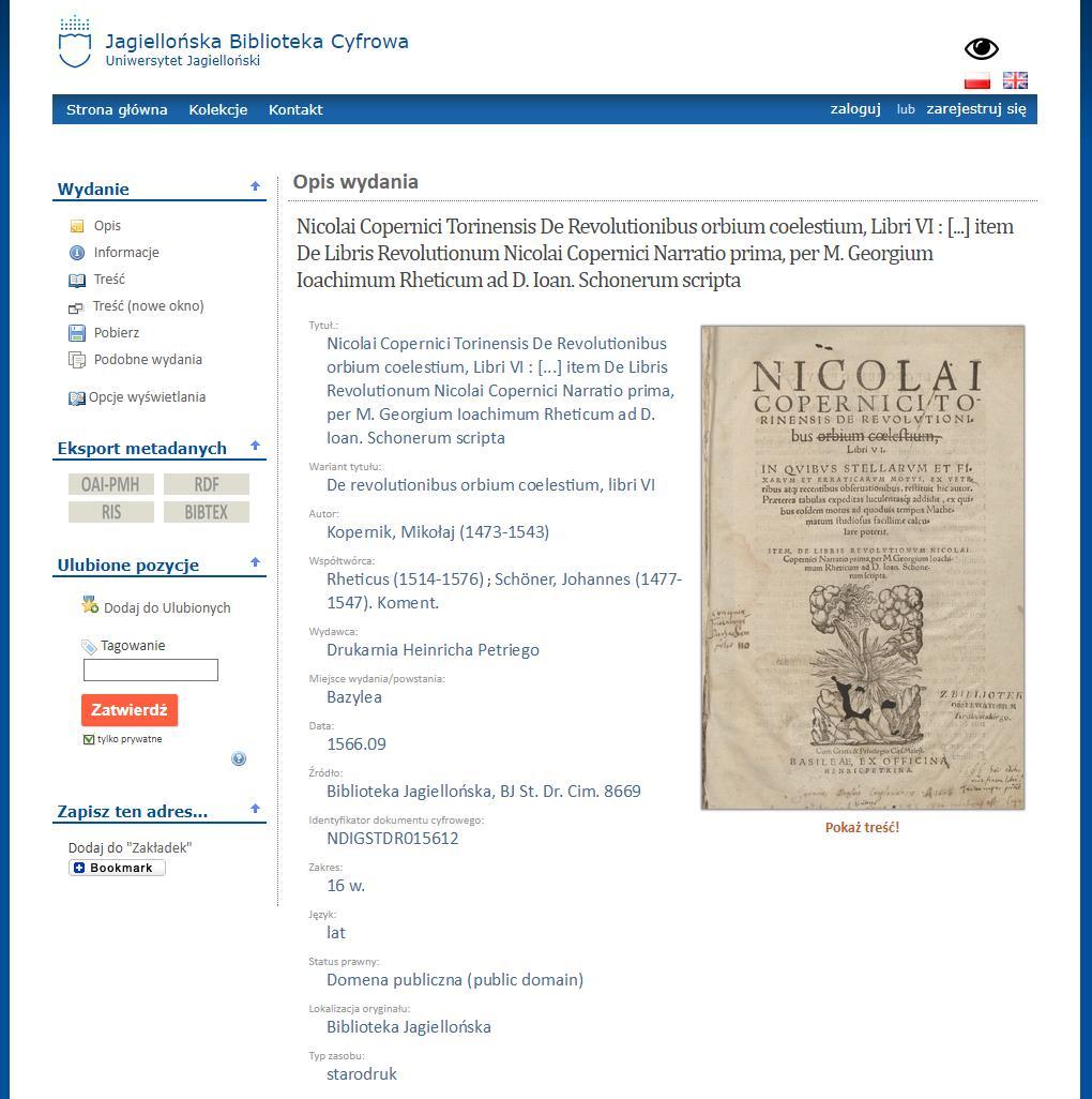 Rys. 9. Opis bibliograficzny starodruku M.