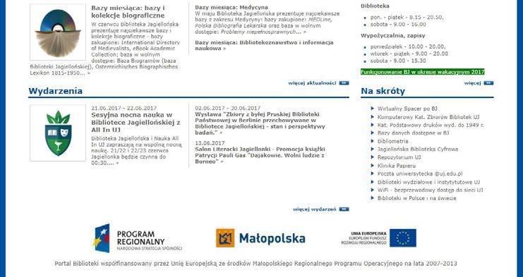swoje strony umieszczone na stronach macierzystych wydziałów.