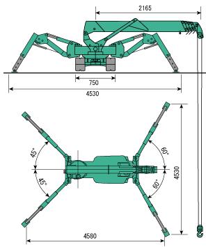 Dane techniczne. Udźwig maks. 2,82 t x 1,4 m Promień roboczy Wysokość podnoszenia Wymiary maks. 8,205 m x 150 kg maks. 8,7 m x 550 kg 2750 x 750 x 1470 mm (dł. x szer. x wys.