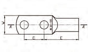 Końcówki rurowe z dwoma otworami pod śruby typu... 2X i... 2X Materiał: Cu. Pokrycie: 2X cynowane galwanicznie 2X niecynowane Wykonanie: standard. Tubular terminals for 2 bolts... 2X and.