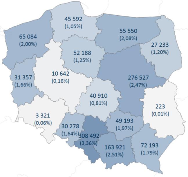 Zapłata nadwykonań w 2017 r. w województwie śląskim Z dotacji z budżetu Ministra Zdrowia 98 340 tys.