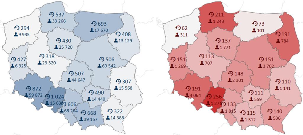 Zabiegi w zakresie soczewki (zaćma) Liczba oczekujących i czas w województwie od grudnia 2015 r. do grudnia 2017 r.