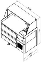 Dwie szuflady chłodnicze Wnętrze przystosowane do pojemników GN Oświetlenie górne LED Pojemniki GN POJEMNOŚĆ