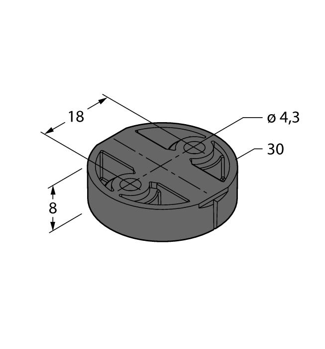 1590819 Positioning element for inductive angle sensors P3-Ri-QR14 1590865 Positioning element for