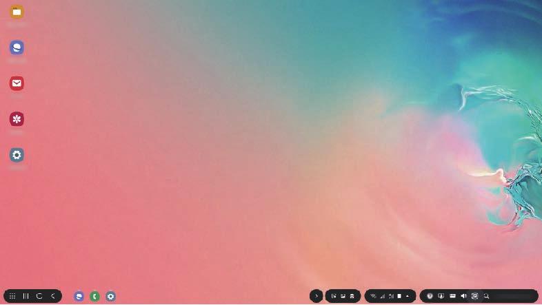 Aplikacje i funkcje Kontrolowanie ekranu Samsung DeX Sterowanie za pomocą zewnętrznej klawiatury i myszy Możesz użyć klawiatury/myszy bezprzewodowej.