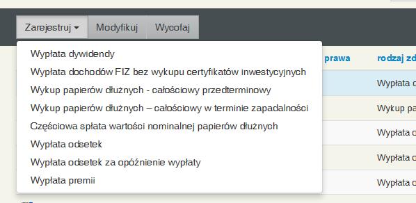 3. Rejestrowanie zdarzenia W celu zarejestrowania nowego zdarzenia użytkownik wybiera opcję Zarejestruj z sekcji nagłówkowej panelu aplikacji,