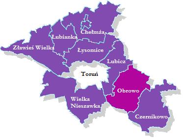 2.1. Położenie geograficzne i podział administracyjny Gmina Obrowo zlokalizowana jest w środkowej części województwa kujawsko-pomorskiego, w powiecie toruńskim.