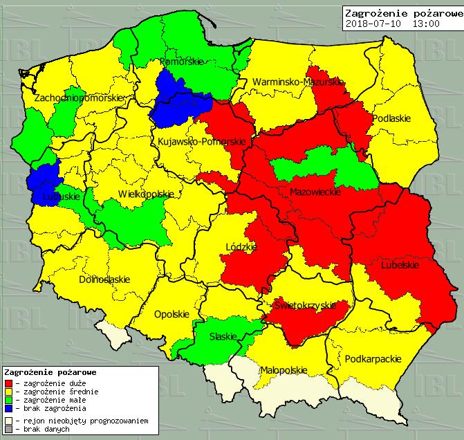 lasów Ostrzeżenia METEO/HYDRO