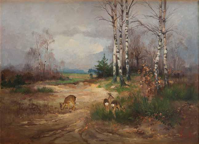 99 HANS DRESSLER (1869-1943) Leśna polana o świcie olej/płótno, 78 x 58 cm