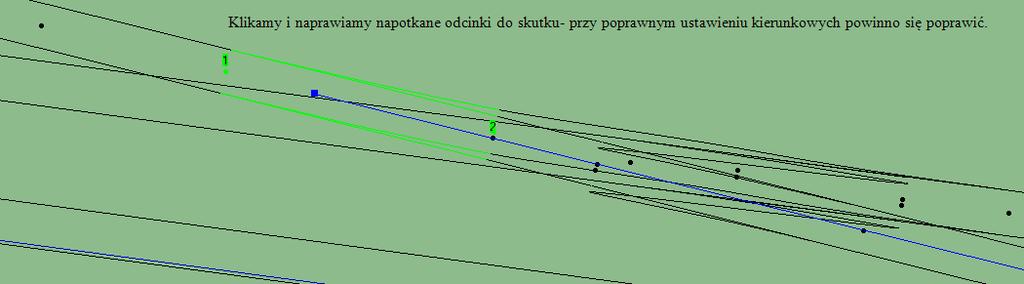 odległość od kierunkowej.