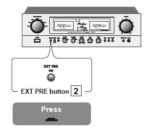 Podczas odtwarzania nie można wyłączać przycisku EXT PRE; jeśli przycisk zostanie wyłączony, połączenie z DG-48 zostanie zerwane i może być to skutkiem nagłego wzrostu głośności.