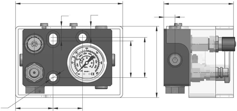 Panel kontrolny - 600-CPLC Control panel - 600-CPLC 600-CPLC 120 78 16,5 12,5 12,5 4 x G1/8 wyjścia pod zawór 4 x G1/8 outlets for valve 41 45 / Zawór bezpieczeństwa (opcja) Rupture disc (optional) 3