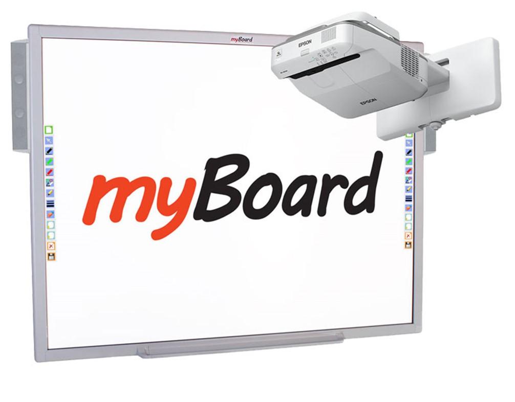 Kod produktu: 005/7954/M myboard Silver 84" S + Epson EB-670* (ultra SHORT z uchwytem) 5 lat gwarancji Zestaw zawiera: tablicę interaktywną myboard 84"S głośniki myboard