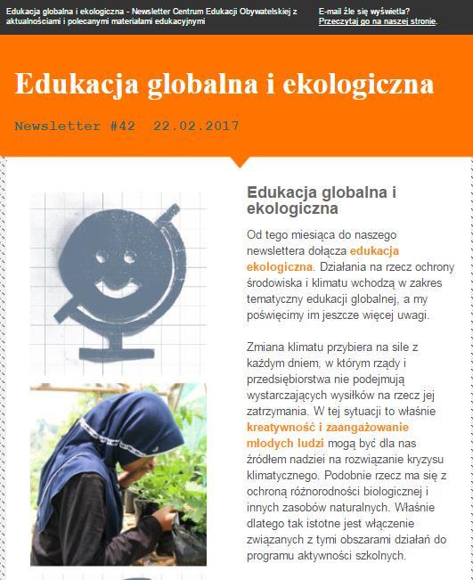 Newsletter programów edukacji globalnej i ekologicznej CEO Zapisy na stronie internetowej www.migracje.ceo.org.pl Co ciekawego w newsletterze?
