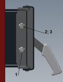 Podkładka 8,4 DIN125 Aby zdjąć drzwiczki należy odkręcić nakrętki (1) Rys.13.