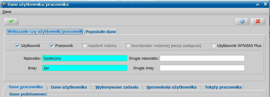 Przycisk Wyślij do innej Jednostki jest dostępny pod warunkiem posiadania nowego uprawnienia: Wysyłanie wywiadów elektronicznych do innych Jednostek widocznego po rozwinięciu grupy uprawnień do