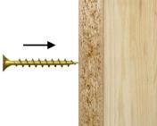 bezodpryskowy montaż, nawet przy zamocowaniach blisko krawędzi powierzchni Podwójnie stożkowy łeb licuje się idealnie z powierzchnią drewna Aplikacje Łączenie elementów