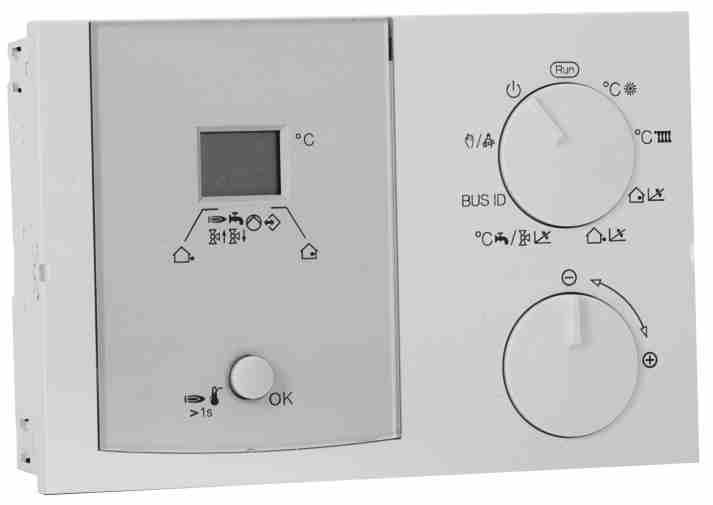 (kotła) lub mieszacza stałej temperatury zasilania bądź stałej temperatury powrotu ciepłej wody użytkowej za pomocą czujnika temperatury lub termostatu temperatury pomieszczenia w zależności od
