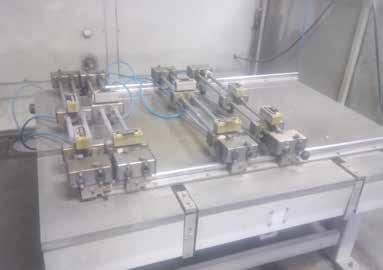 Spülbeckenfertigung Sink production Förderband Conveyor belt Bei der Herstellung von Spülbecken fallen Unmengen an Staub