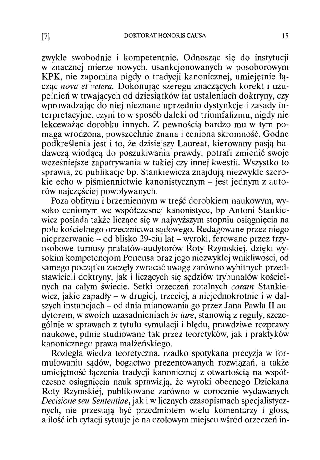 [7] DOKTORAT HONORIS CAUSA 15 zwykle swobodnie i kom petentnie.