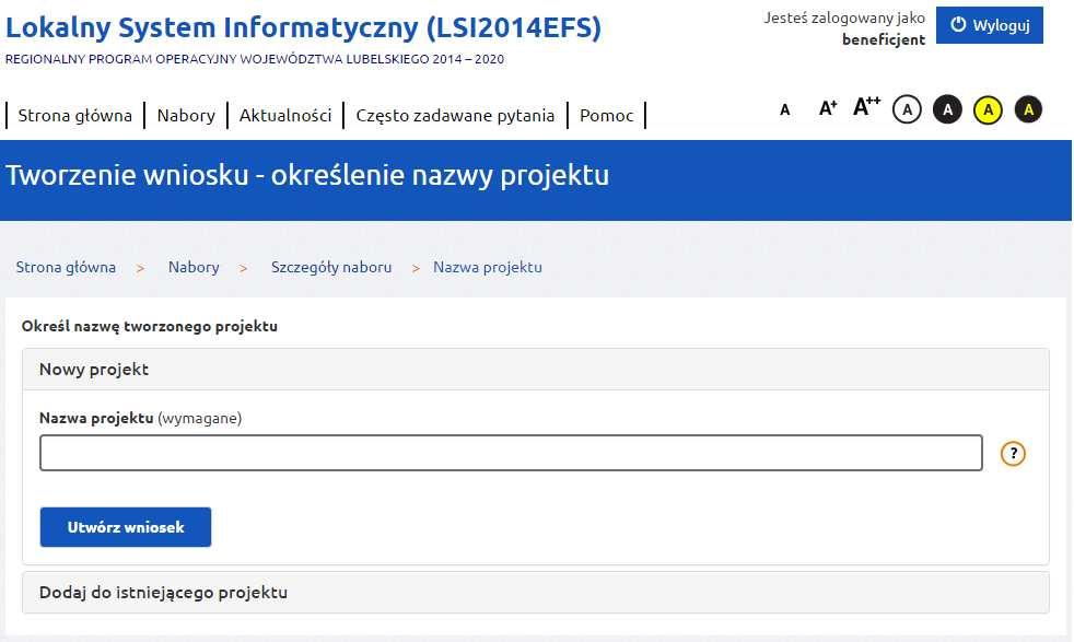 Po utworzeniu nowego projektu przez głównego użytkownika (B), domyślnie dostęp do niego mają również wszyscy użytkownicy typu (BS). Użytkownicy typu (S) domyślnie nie mają dostępu do tego projektu.