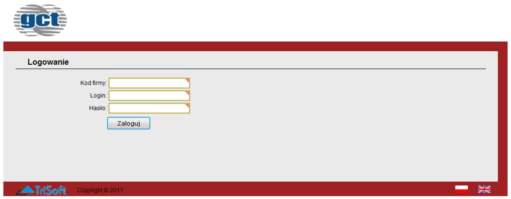 1. Logowanie do systemu Aby zalogować się do systemu naleŝy podać kod firmy, identyfikator uŝytkownika oraz hasło. KaŜdy uŝytkownik posiada unikalny login w ramach firmy.