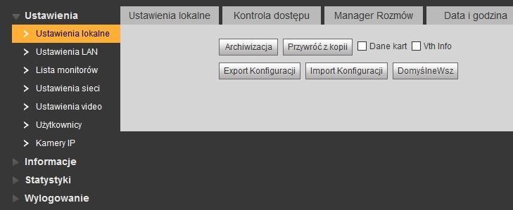 3.10 Przywrócenie ustawień fabrycznych Aby przywrócić wszystkie ustawienia fabryczne panelu zewnętrznego: otwórz zakładkę