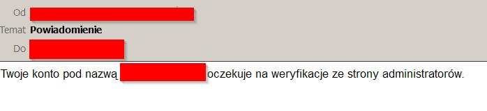 Aktywację konta przeprowadza pracownik urzędu. Do czasu aktywacji konta użytkownikowi po zalogowaniu się będzie prezentowana poniższa wiadomość.